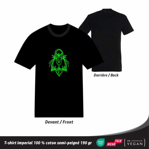 T-shirt géométrique papillon en coton unisexe