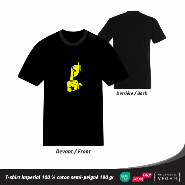 T-shirt streetwear visage "Shut" en coton unisexe