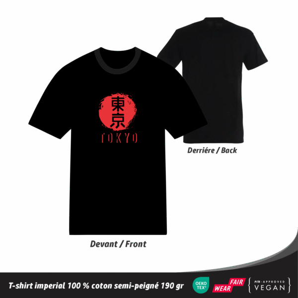 T-shirt streetwear Tokyo en coton 190 gr unisexe