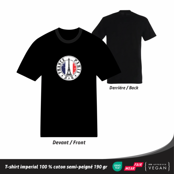 T-shirt Streetwear Paris en coton 190 gr unisexe