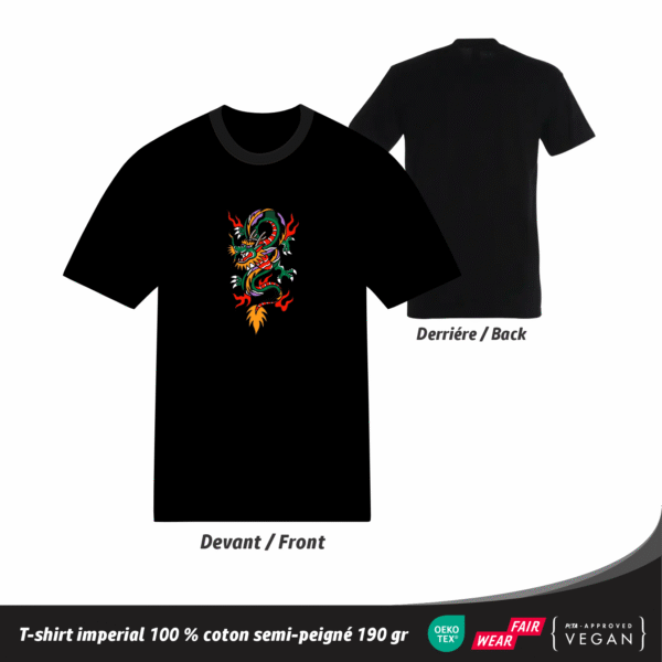 T-shirt Street wear Dragon en coton 190 gr unisexe