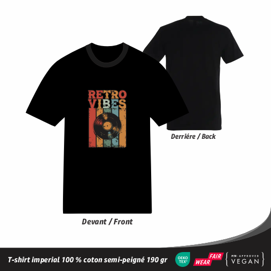 T-shirt vintage motif rétro vinyle