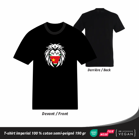 T-shirt Guadeloupe Lion avec drapeau