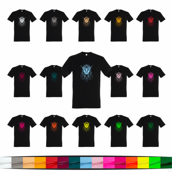 T-shirt géométrique oiseau en coton unisexe