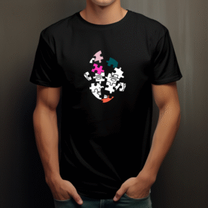 T-shirt – Visage Puzzle Coloré