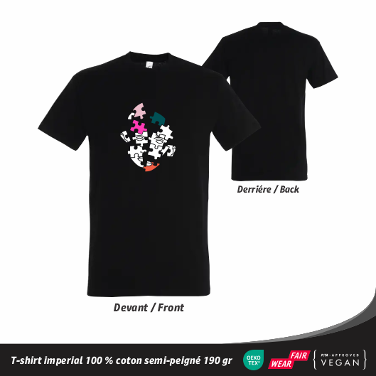 T-shirt – Visage Puzzle Coloré