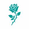 Sticker Rose en Vinyle Découpé