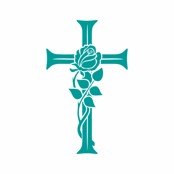 Sticker Croix avec Rose