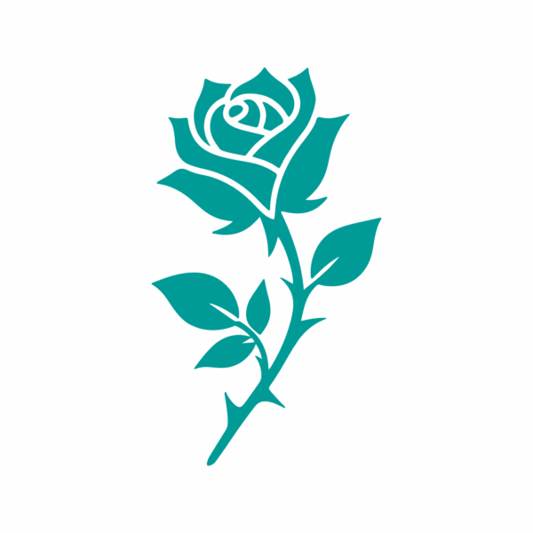 Sticker Rose en Vinyle Découpé