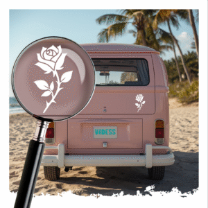 Sticker Rose en Vinyle Découpé