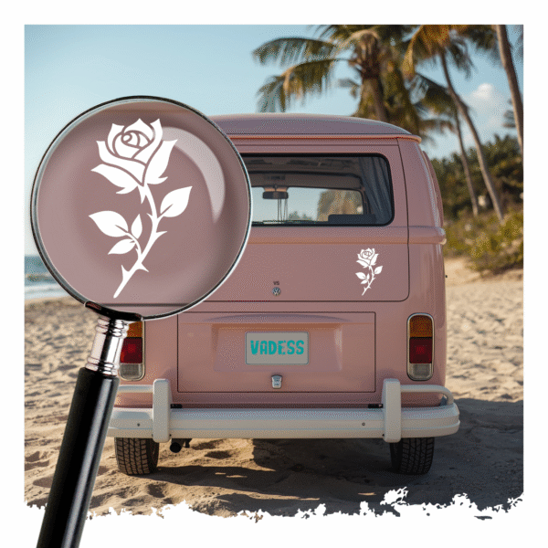 Sticker Rose en Vinyle Découpé