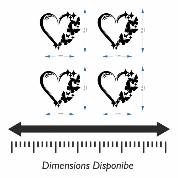 Sticker Papillons avec Cœur