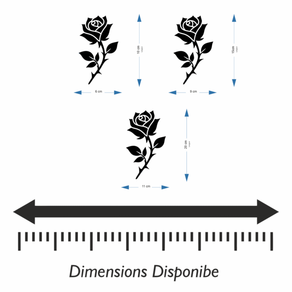 Sticker Rose en Vinyle Découpé