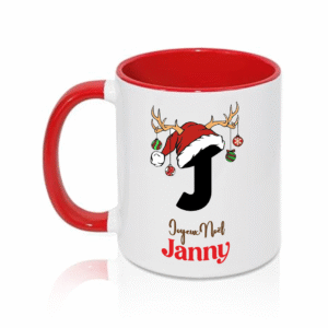 1 Mug Personnalisé de Noël avec Prénom – Design Initiale