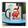 Mug personnalisé caricature avec bonnet de Père Noël